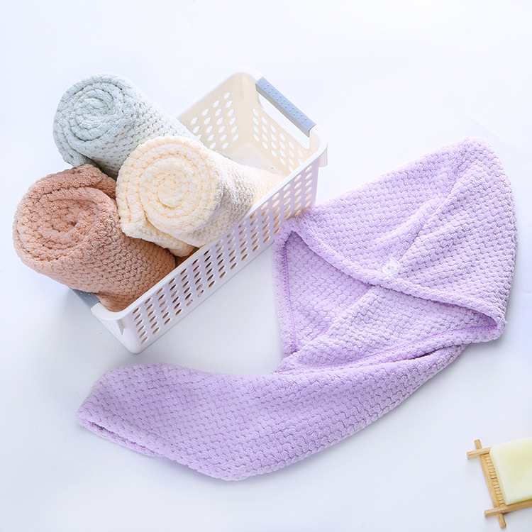 Warp knitted coral from running dry hair hat for adult female triangle towel bath hat with extra thickness, water absorption and softness, quick drying and no fading dry hair hat