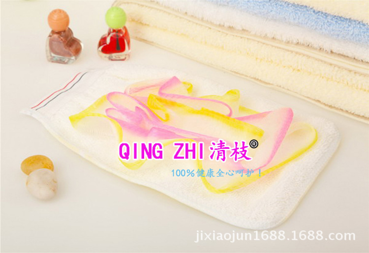 Qing Branch brand selling double flower bath towel, not to hurt the skin with flower bath Scrub
