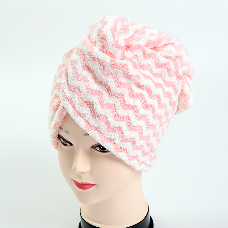 Warp knitted water grain coral fleece dry hair cap adult towel bath small cap thickening not shedding hair color dry hair cap