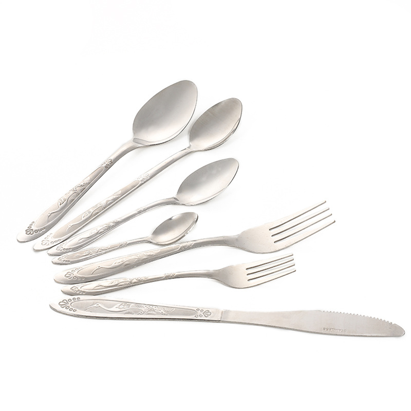 Hotel Restaurant Restaurant Western Dinner Set Spoon Wholesale Customized Stainless Steel Coffee Ice-Cream Spoon Fruit Fork