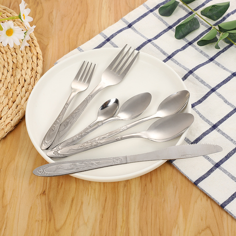 Hotel Restaurant Restaurant Western Dinner Set Spoon Wholesale Customized Stainless Steel Coffee Ice-Cream Spoon Fruit Fork
