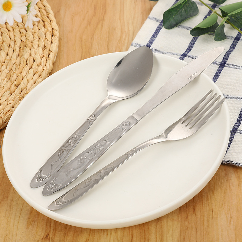Hotel Restaurant Restaurant Western Dinner Set Spoon Wholesale Customized Stainless Steel Coffee Ice-Cream Spoon Fruit Fork
