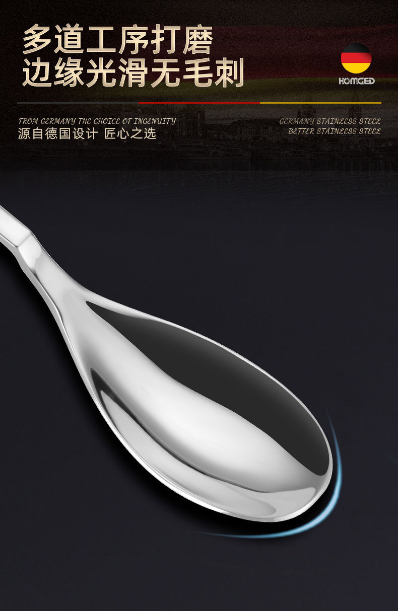 Antibacterial Household 316 Stainless Steel Spoon Fork Korean Spoon Household Tableware Small Long Spoon Hotel Amazon