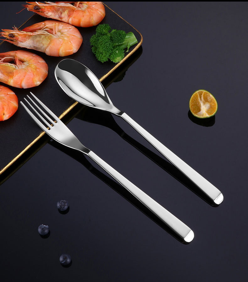 Antibacterial Household 316 Stainless Steel Spoon Fork Korean Spoon Household Tableware Small Long Spoon Hotel Amazon