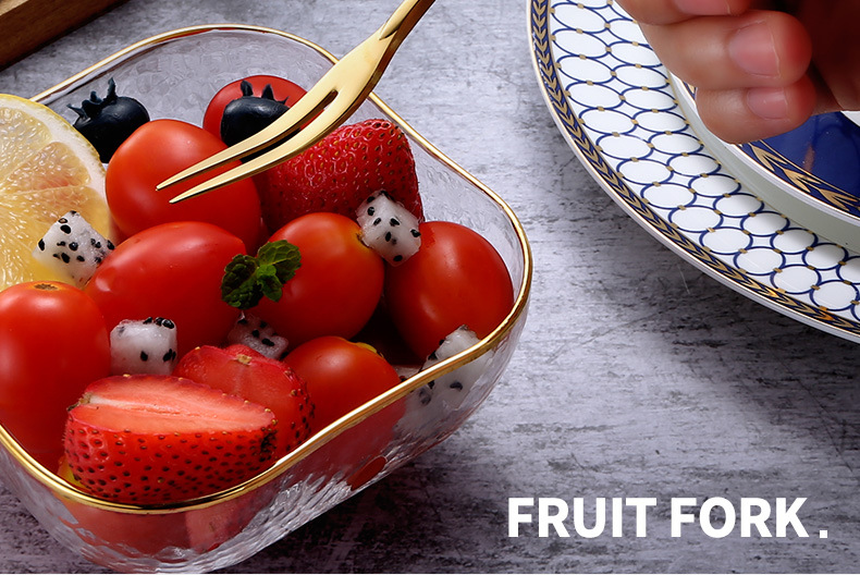 European Fruit Fork Fashion Creative Fruit Toothpick Meat Fork Pastry Fork 304 Stainless Steel Thickened Dessert Fork