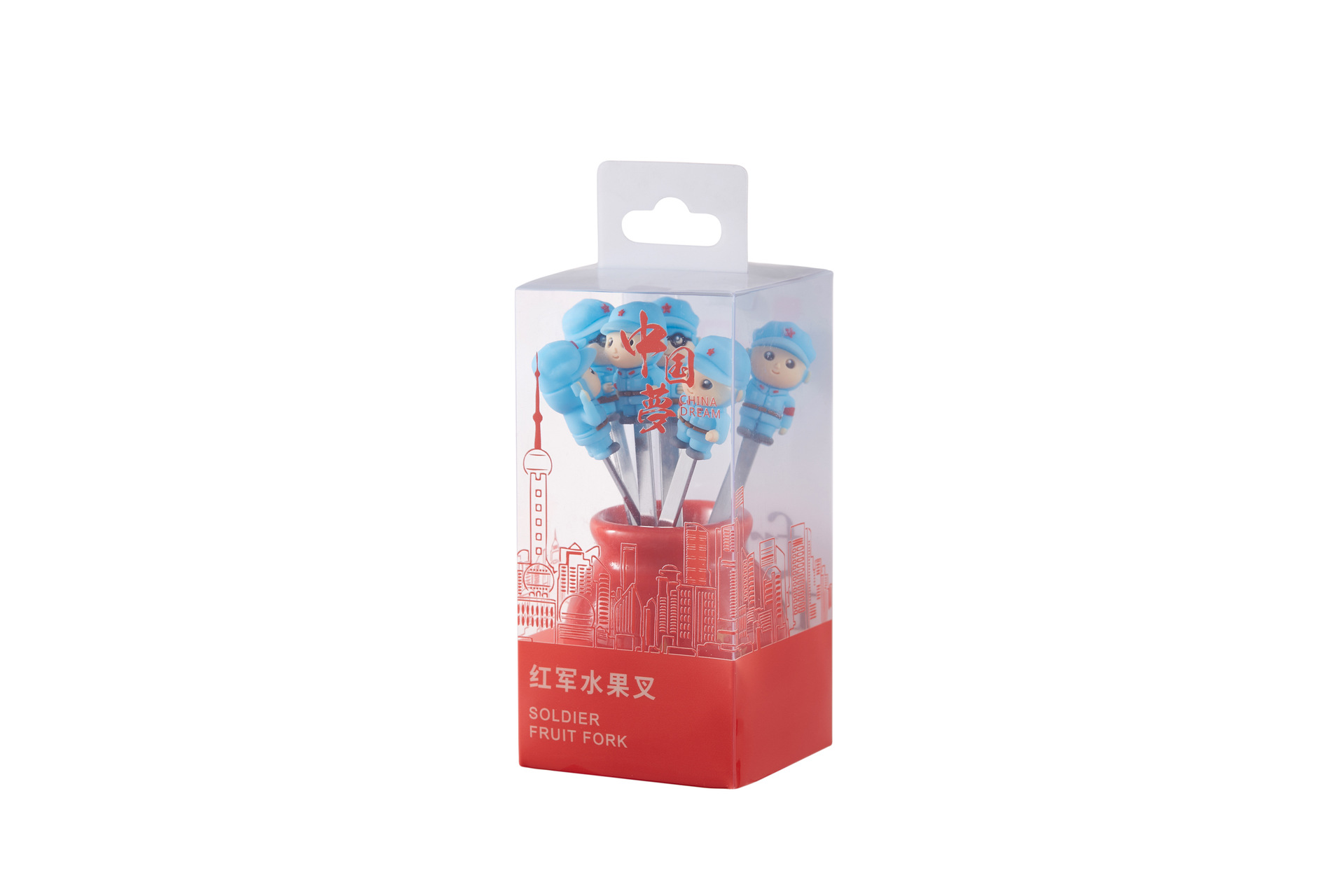 Creative Cartoon Red Army Stainless Steel Fruit Fork Set 6 Assembly Base Ceramic Fruit Fork Creative Cartoon Red Army Stainless Steel Fruit Fork Set 6 Assembly Base Ceramic Fruit Fork