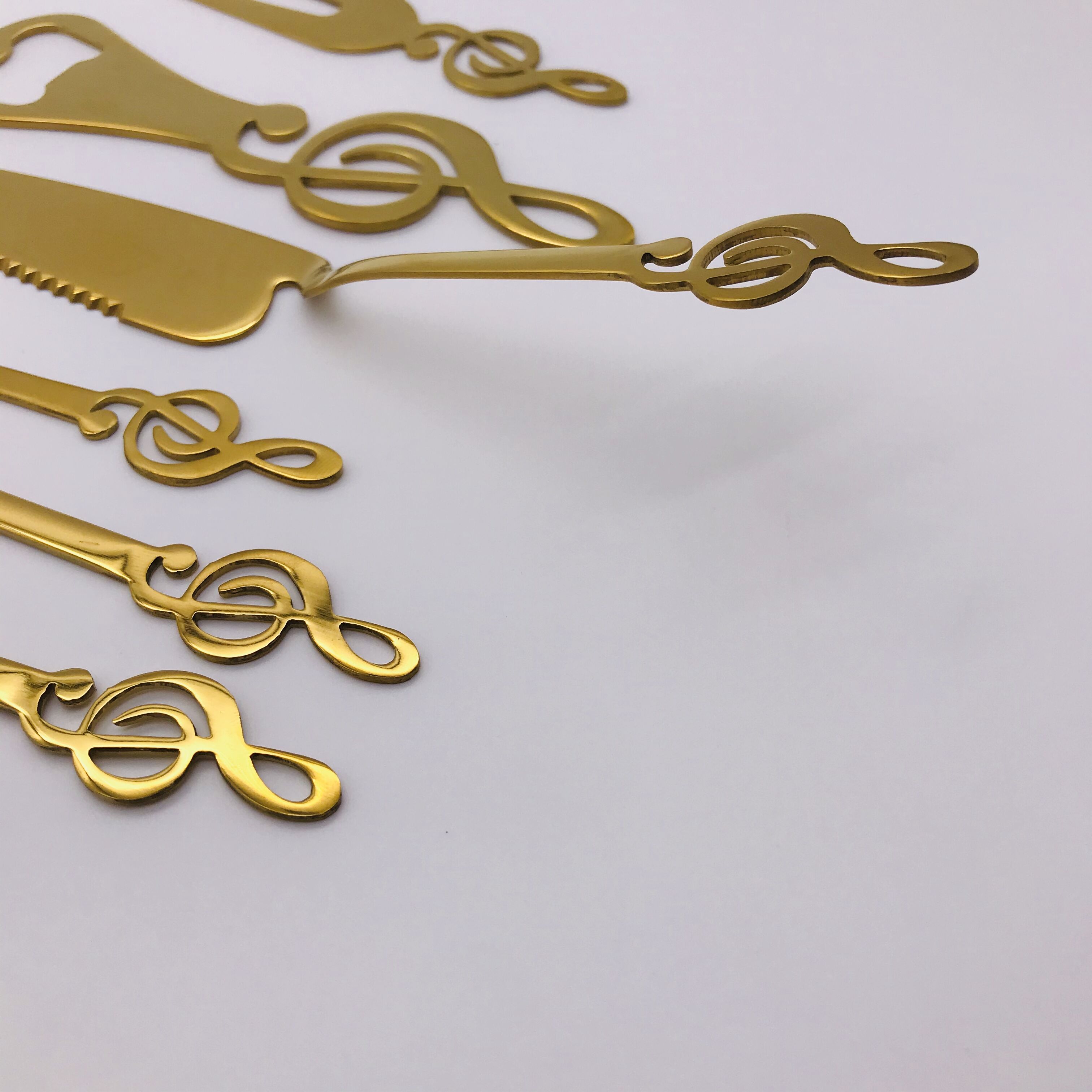 Musical Note Series Stainless Steel Heart Shape Ice Spoon Beer Bottle Opener Coffee Spoon Fruit Fork High-Grade Titanium Series