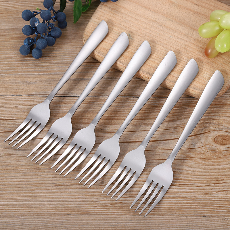 Western Style Stainless Steel Fork Spoon Canteen Tip round Spoon Hotel Western Food Spoon Fork Factory Direct Sales