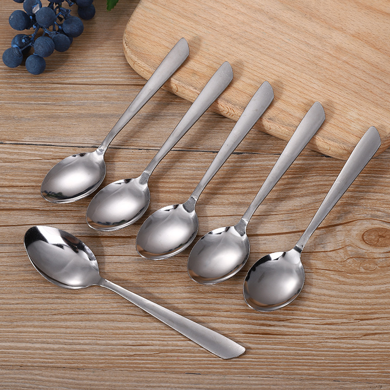 Western Style Stainless Steel Fork Spoon Canteen Tip round Spoon Hotel Western Food Spoon Fork Factory Direct Sales