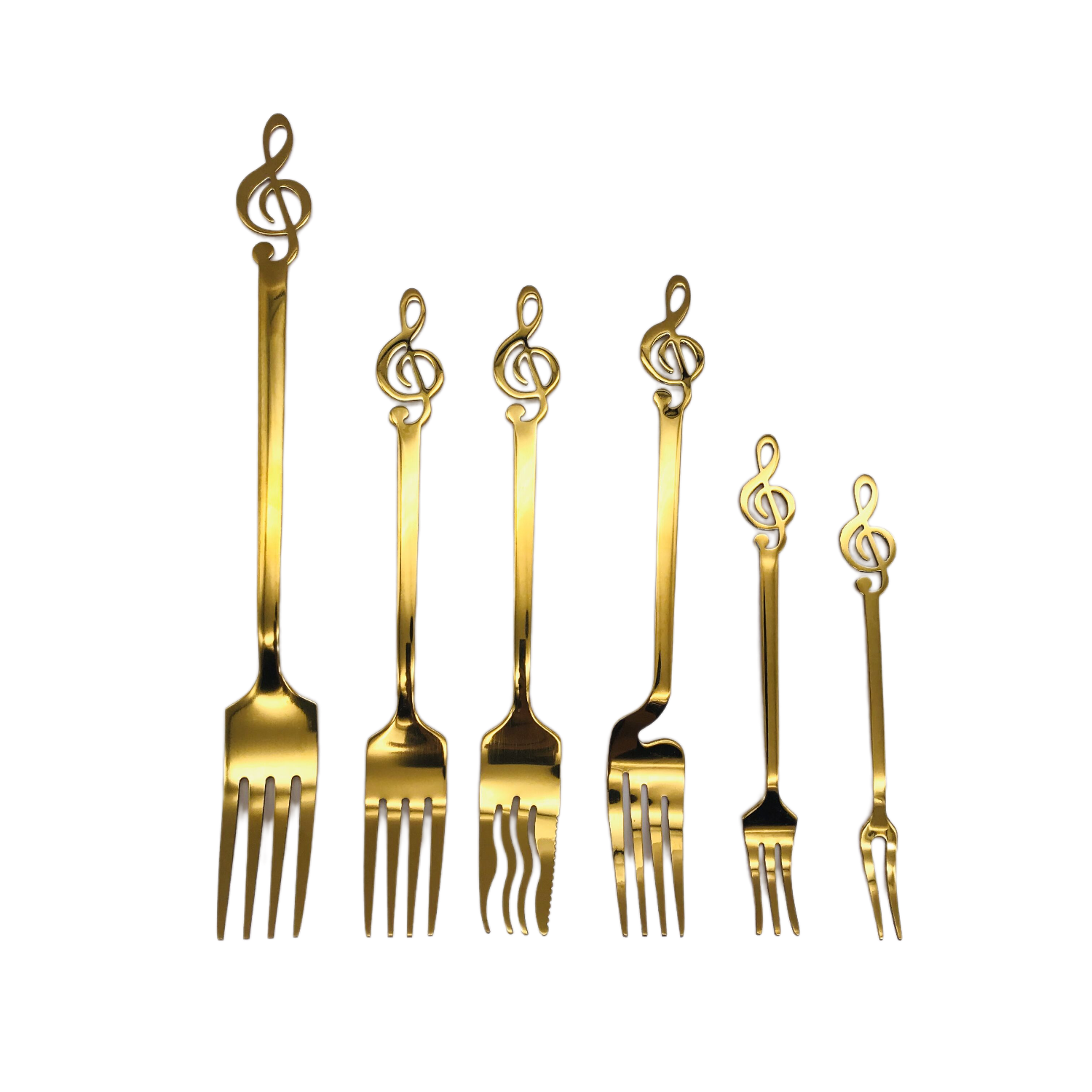 Note Series Stainless Steel Fork Wall Fork with Teeth Fork Fruit Fork Two-Tooth Fork High-Grade Titanium Series