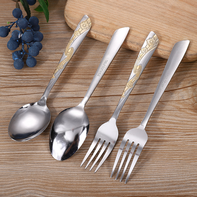Factory Direct Sales Stainless Steel Tableware Portable Stainless Steel Spoon Fork Steak Knife Western Tableware