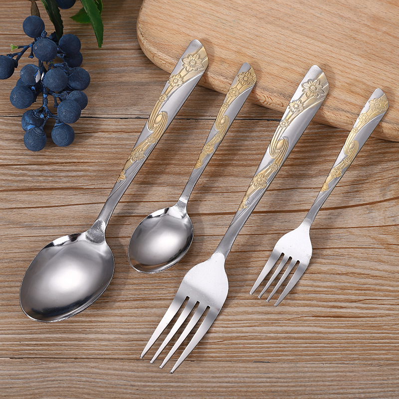 Factory Direct Sales Stainless Steel Tableware Portable Stainless Steel Spoon Fork Steak Knife Western Tableware Factory Direct Sales Stainless Steel Tableware Portable Stainless Steel Spoon Fork Steak Knife Western Tableware
