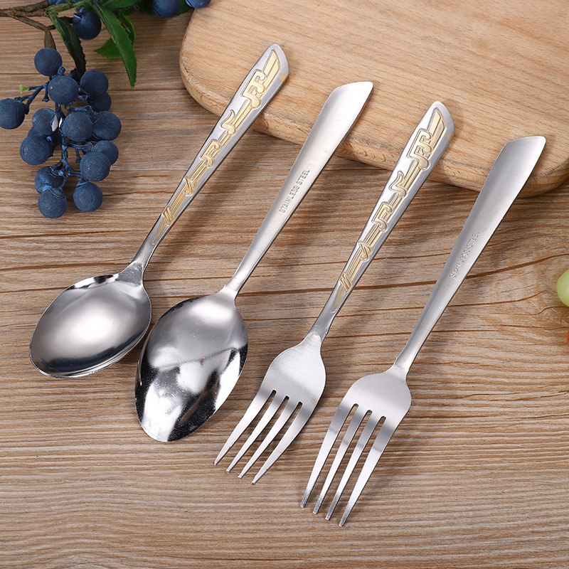 Stainless-Steel Knife and Fork Set Steak Knife and Fork Tableware Western Food Knife and Fork Factory Direct Sales Personalized Gift