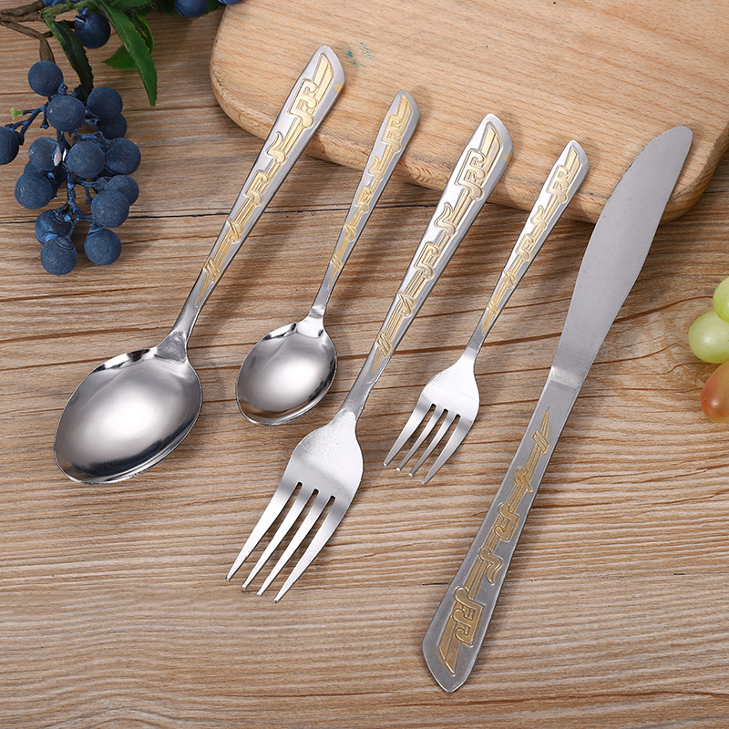 Stainless-Steel Knife and Fork Set Steak Knife and Fork Tableware Western Food Knife and Fork Factory Direct Sales Personalized Gift Stainless-Steel Knife and Fork Set Steak Knife and Fork Tableware Western Food Knife and Fork Factory Direct Sales Personalized Gift