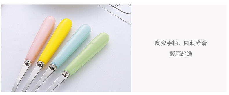 Chinese style porcelain handle fork spoon set of three portable tableware students camping dining tableware Chinese style porcelain handle fork spoon set of three portable tableware students camping dining tableware