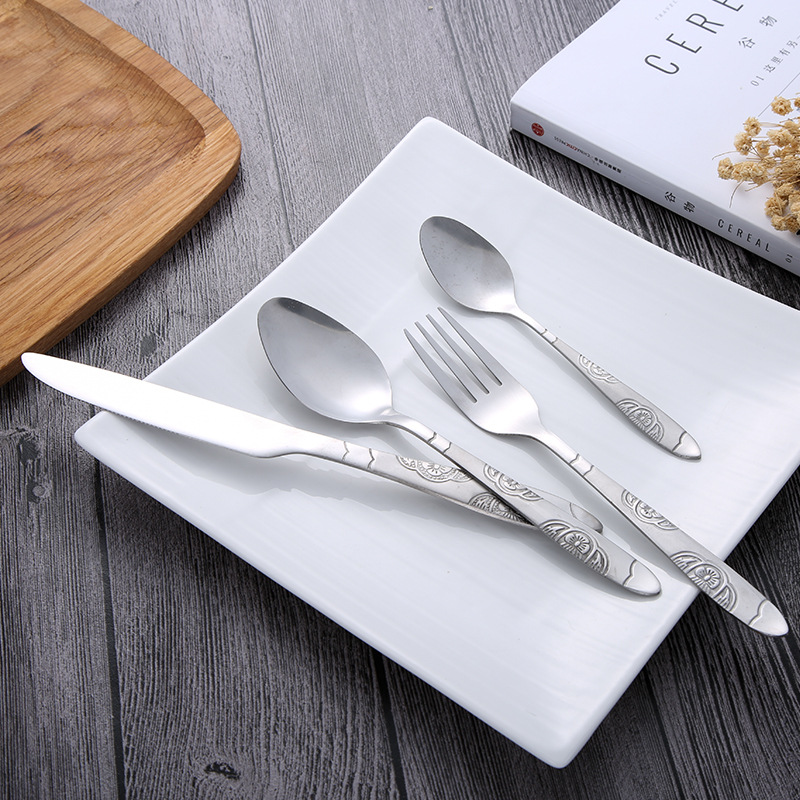 Western tableware stainless steel polished Western creative European steak knife fork spoon set of four tableware
