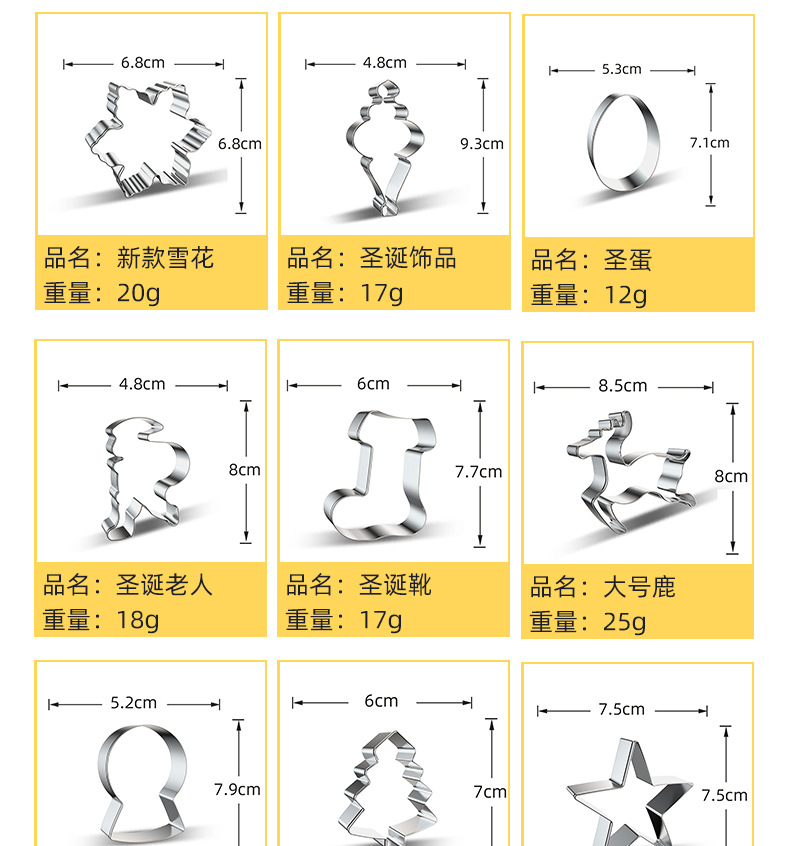 Christmas Biscuit Mold Factory Direct Sales Stainless Steel Biscuit Mold Cross-Border Amazon Gingerbread Man Christmas Tree Christmas Biscuit Mold Factory Direct Sales Stainless Steel Biscuit Mold Cross-Border Amazon Gingerbread Man Christmas Tree