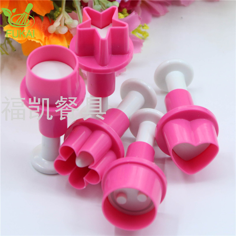 5PCS Star Shape Sugar Cream Craft Heart Chocolate Stamp Biscuit Mold