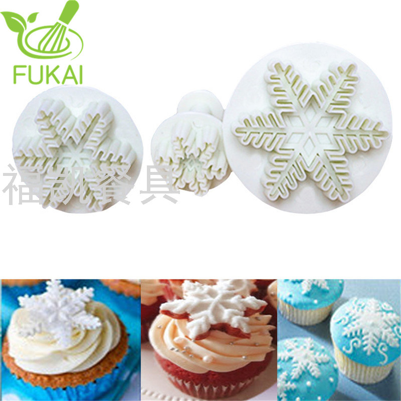 3PCS DIY Cream Sugar Craft Chocolate Stamp Biscuit Mold