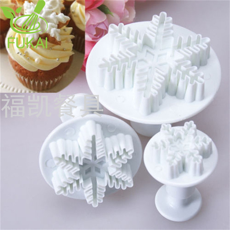 3PCS DIY Cream Sugar Craft Chocolate Stamp Biscuit Mold