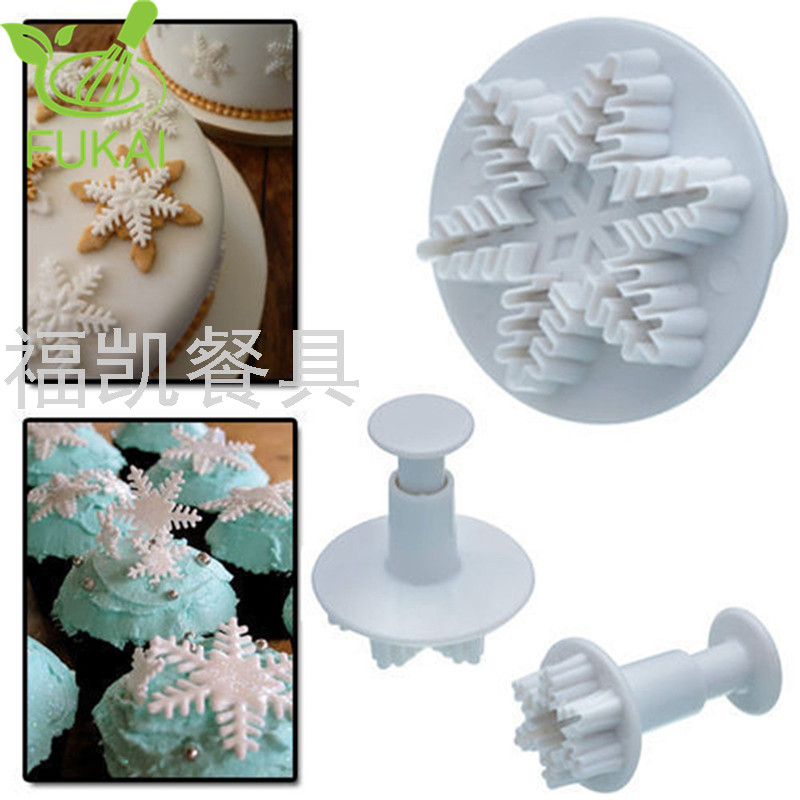 3PCS DIY Cream Sugar Craft Chocolate Stamp Biscuit Mold