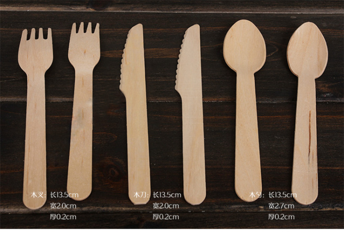 Birch disposable wooden spoon knife and fork factory direct Birch disposable wooden spoon knife and fork factory direct