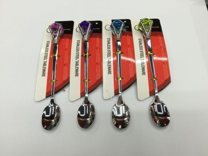 Diamond Fork Spoon set creative cute fruit fork individual Dessert spoon spoon a fork plastic tableware Diamond Fork Spoon set creative cute fruit fork individual Dessert spoon spoon a fork plastic tableware