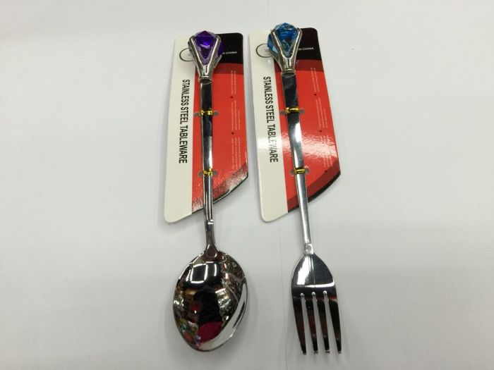 Diamond Fork Spoon set creative cute fruit fork individual Dessert spoon spoon a fork plastic tableware Diamond Fork Spoon set creative cute fruit fork individual Dessert spoon spoon a fork plastic tableware