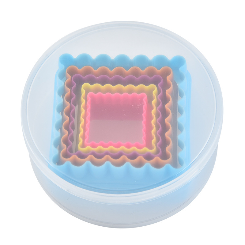 Factory Direct Sales Square Biscuit Mold Suit Cookie Cutter 5-Piece Set Color Mold Cake Cutter Mousse Mold