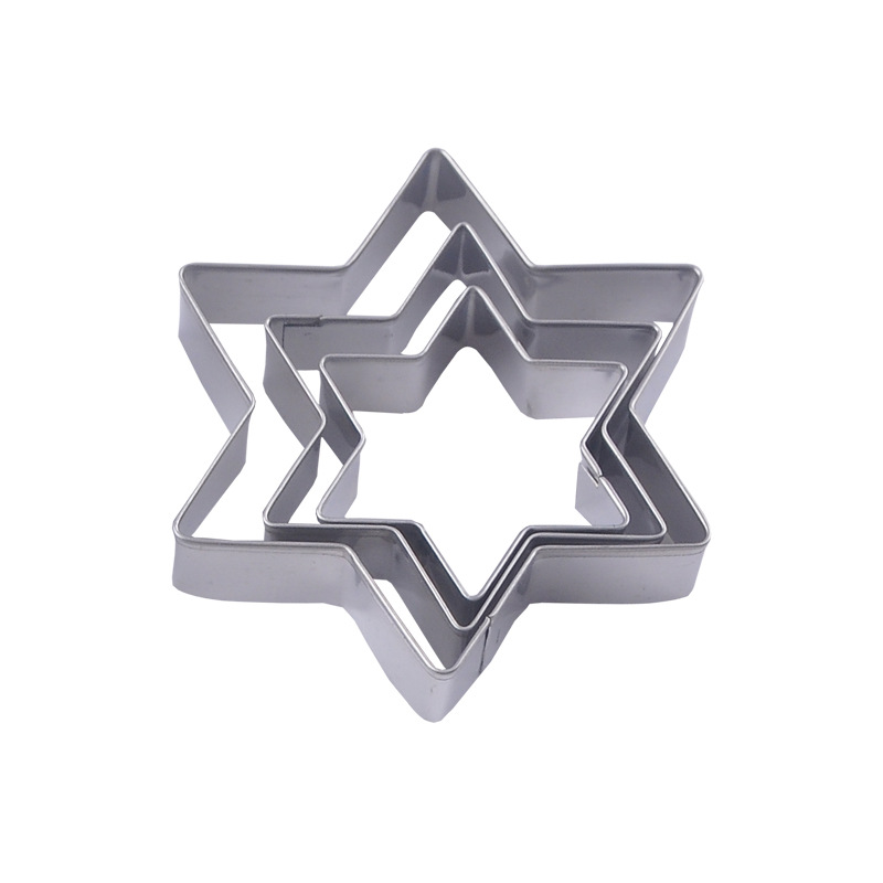 Factory Direct Supply Stainless Steel 12-Piece Biscuit Mold round Five-Pointed Star Love Mold Cake Baking Utensils