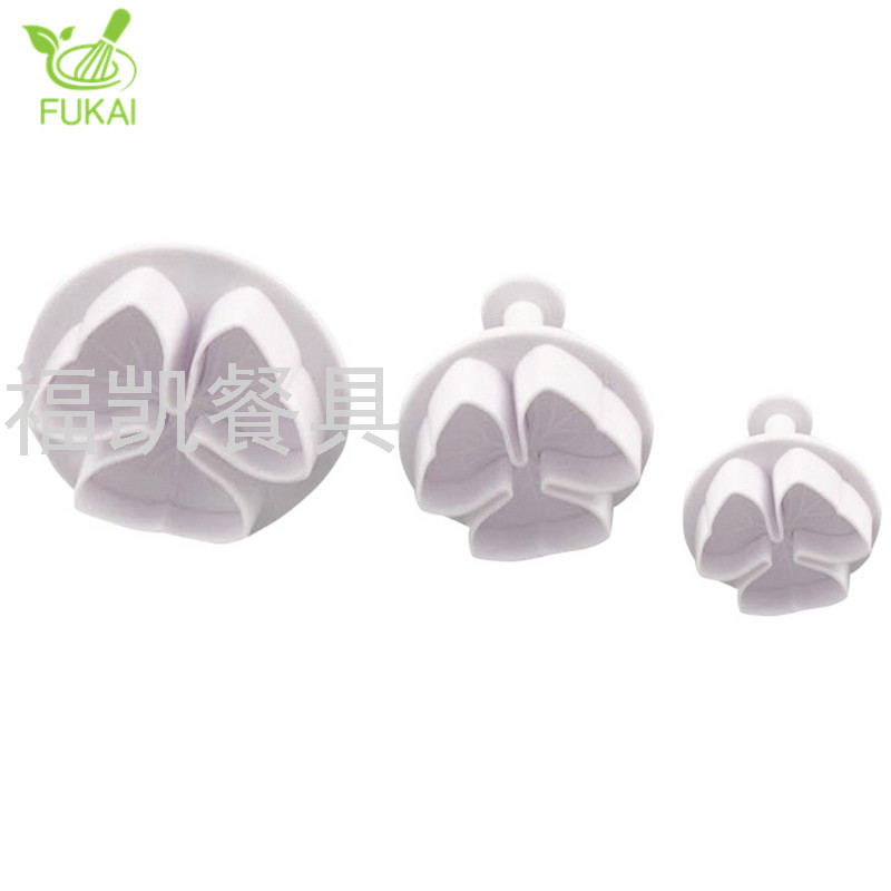 3PCS Cream Sugar Craft Chocolate Stamp Biscuit Mold Dough 3D Flower Modelling Cutters Sets Cake Decor Tools