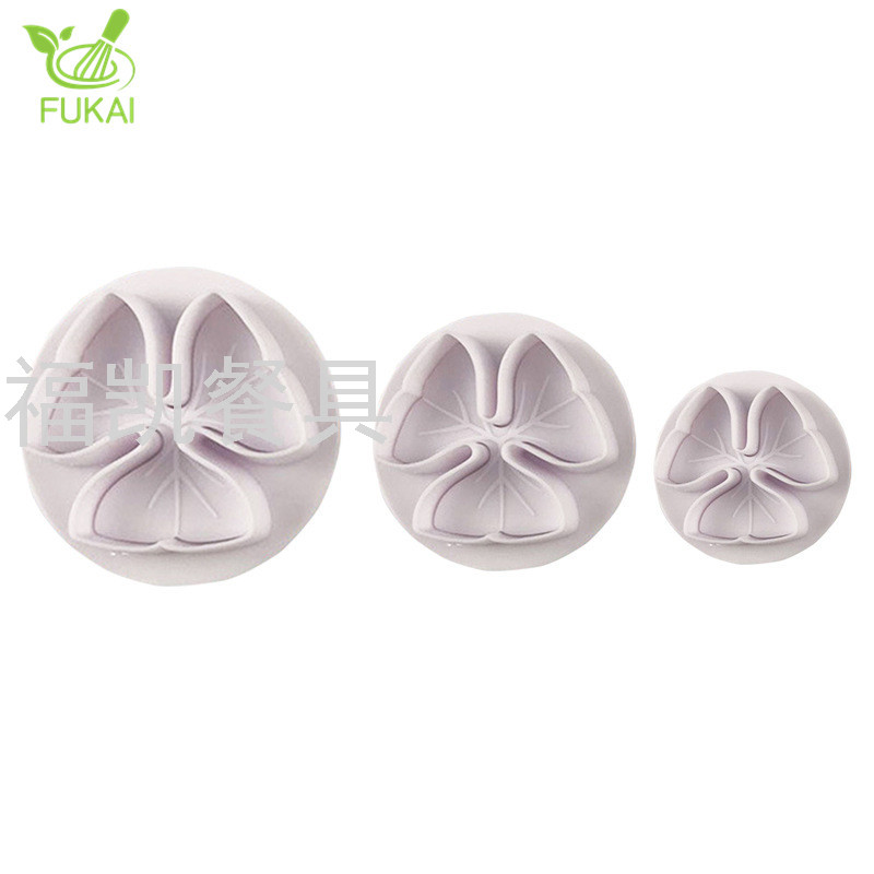 3PCS Cream Sugar Craft Chocolate Stamp Biscuit Mold Dough 3D Flower Modelling Cutters Sets Cake Decor Tools