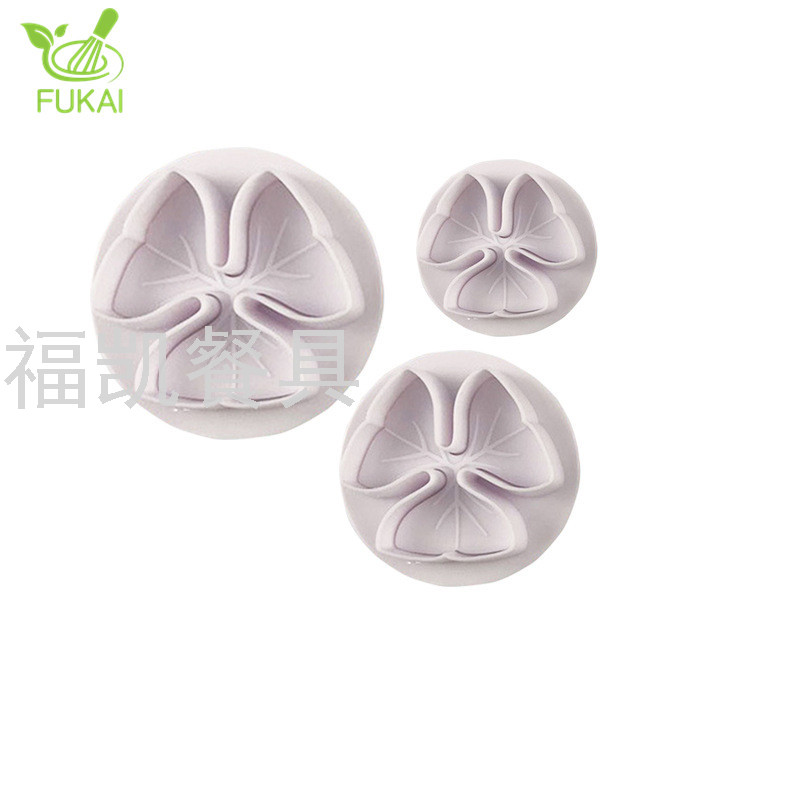 3PCS Cream Sugar Craft Chocolate Stamp Biscuit Mold Dough 3D Flower Modelling Cutters Sets Cake Decor Tools