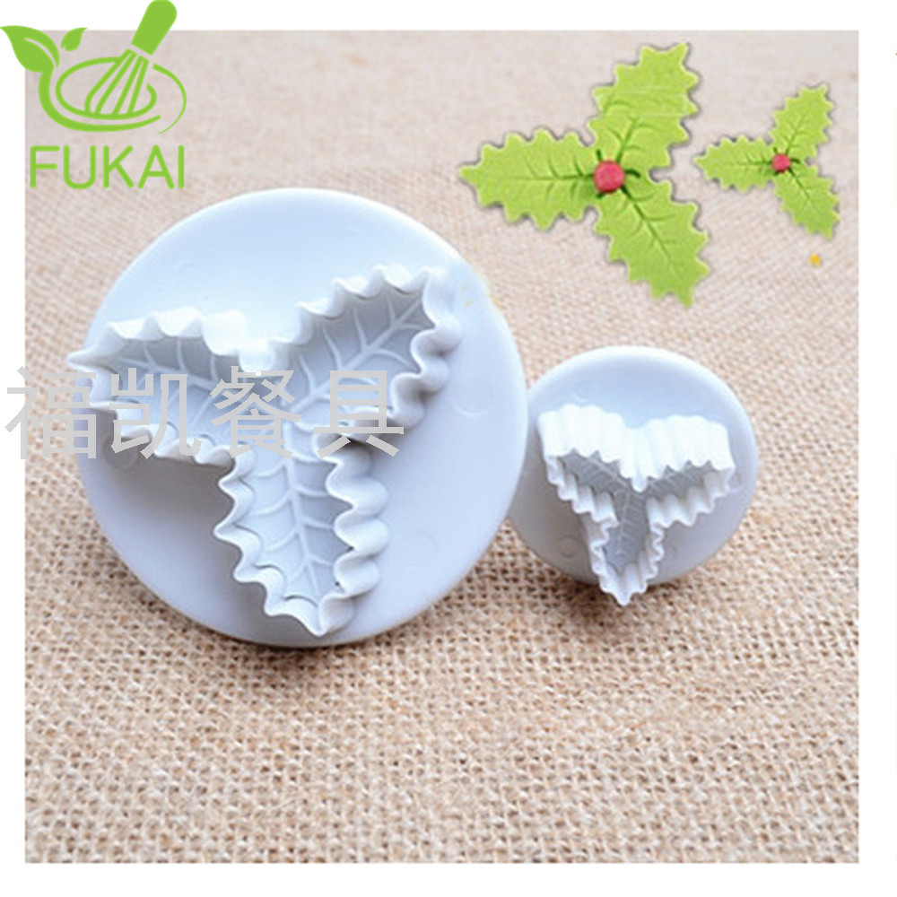 2PCS DIY Leaf Shape Cream Sugar Craft Chocolate Stamp Biscuit Mold Dough ABC Plunger Cutter Set Kitchen Accessories