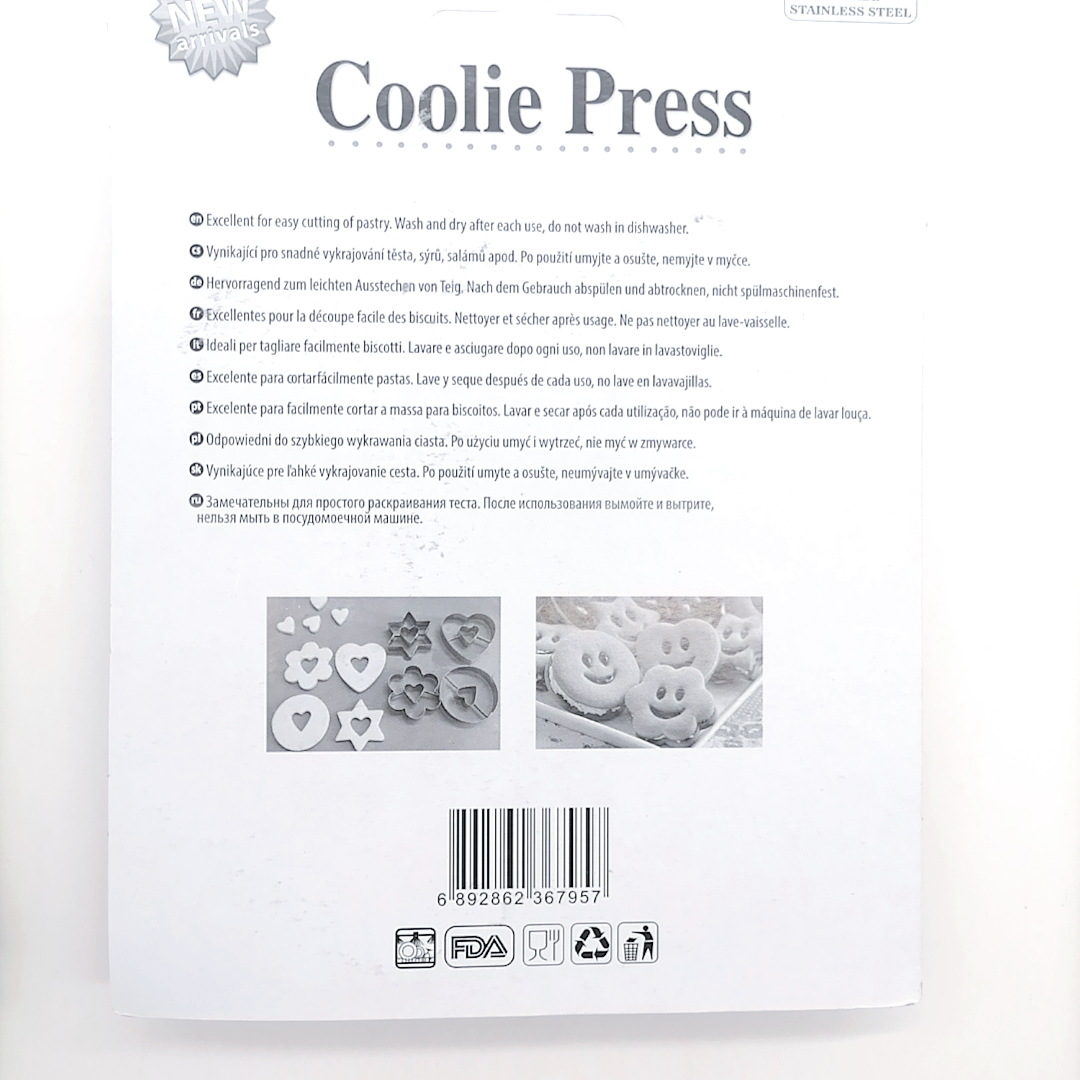 4-Piece Stainless Steel Smiley Face Biscuit Mold Facial Expression Bag Cutting Tool Creative Smiley Face Biscuit Mold