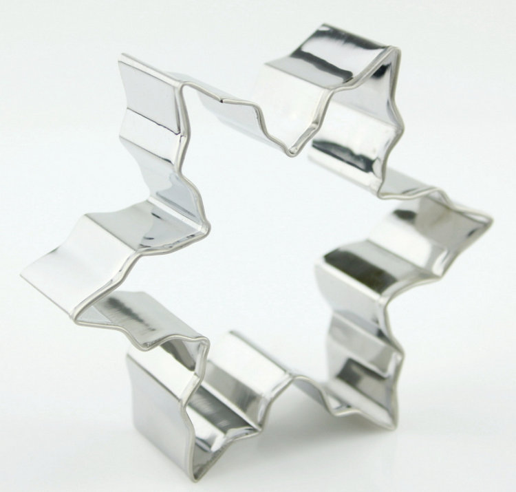 Stock Christmas Snowflake 5-Piece Set Stainless Steel Fondant Biscuit Mold DIY Baking Cake Print Biscuit Mold