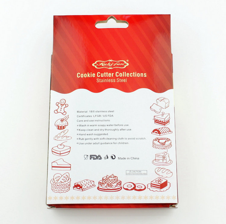 Stock Christmas Snowflake 5-Piece Set Stainless Steel Fondant Biscuit Mold DIY Baking Cake Print Biscuit Mold