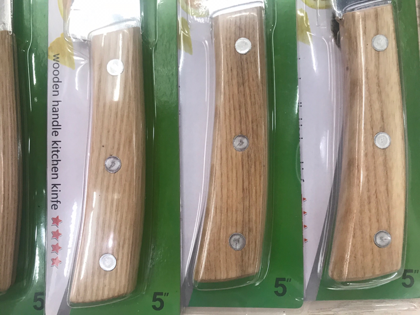 5 \\\" Wooden Handle Three Nails Fruit Knife Kitchen Knife single clip packaging Quality 5 \\\" Wooden Handle Three Nails Fruit Knife Kitchen Knife single clip packaging Quality