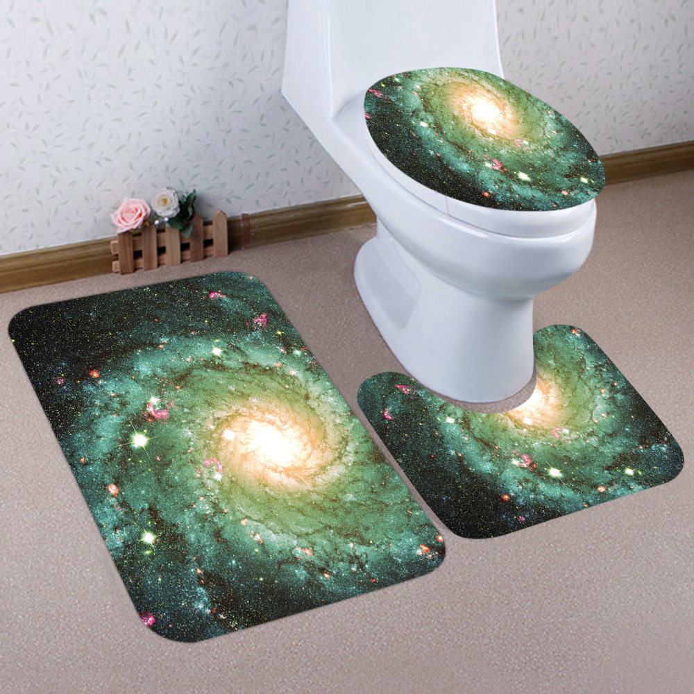 Three-Piece Bathroom Style Absorbent Style New Creative Floor Mat Non-Slip Toilet European and American D Wooden Board 3 Cross-Border