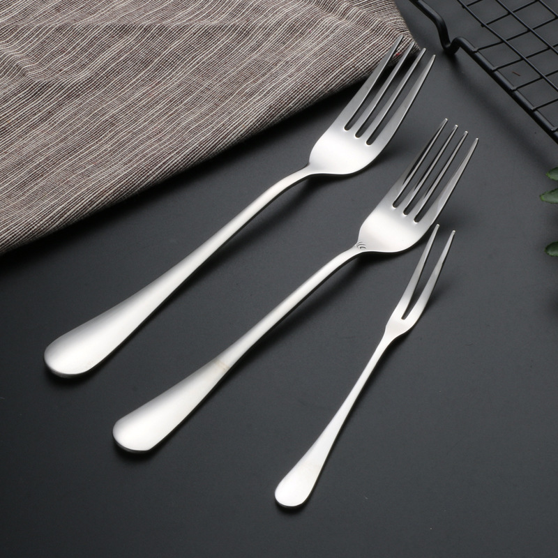 304 Stainless Steel Spoon 1010 Table Knife Water Drop round Spoon Children&#039;s Tableware Eating Coffee Stir Spoon Fruit Fork