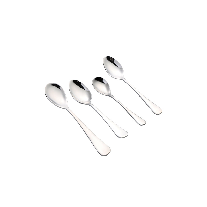 304 Stainless Steel Spoon 1010 Table Knife Water Drop round Spoon Children&#039;s Tableware Eating Coffee Stir Spoon Fruit Fork