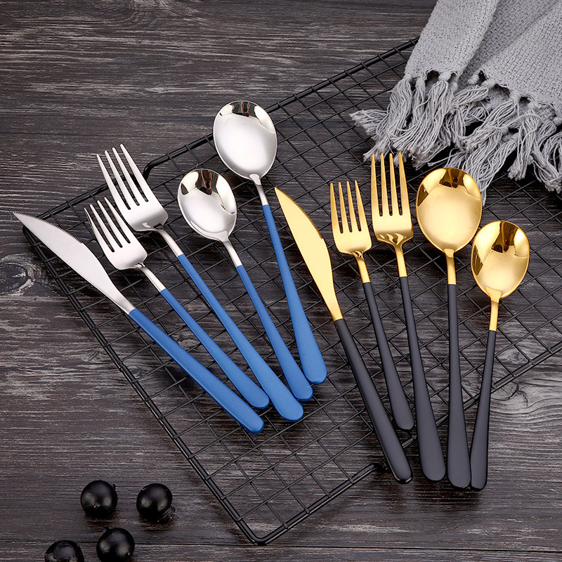 304 Stainless Steel Spoon Fork Chopsticks Portable Belt Set Nordic Affordable Luxury Creative Table Knife Spoon Kitchenware Set