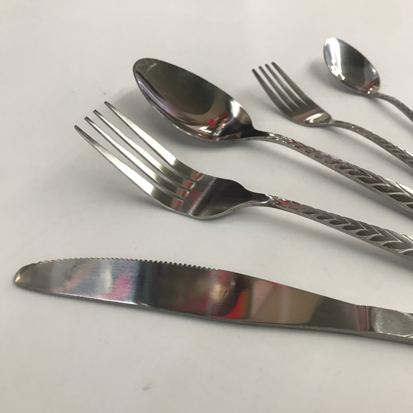 410 Stainless Steel Material Western Tableware Small round Head Series D Leaf-Shaped Flowers Solid Color Table Knife Spork Tea Spork Can Be Sold Separately 410 Stainless Steel Material Western Tableware Small round Head Series D Leaf-Shaped Flowers Solid Color Table Knife Spork Tea Spork Can Be Sold Separately