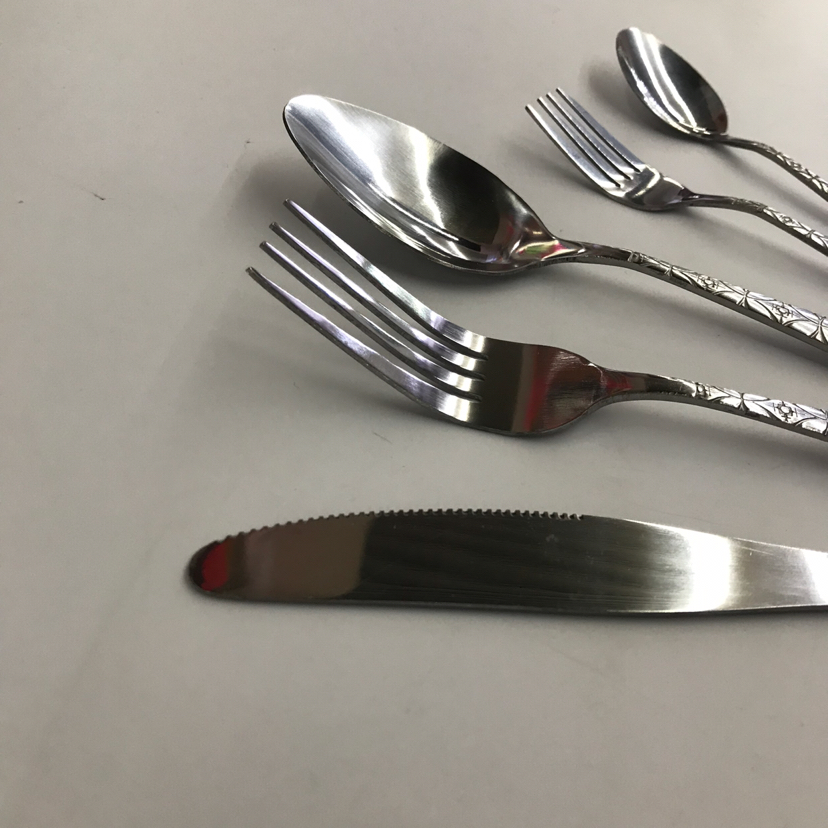 410 Stainless Steel Material Western Tableware Small round Head Series B Solid Color Table Knife Spork Tea Spork Can Be Sold Separately