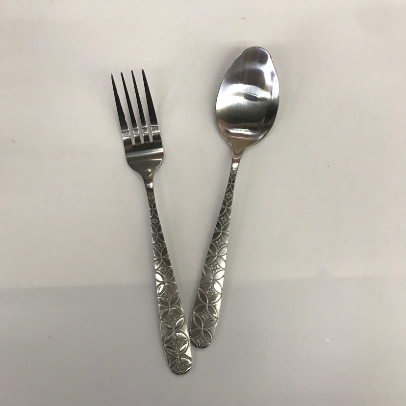 410 Stainless Steel Material Western Tableware Small round Head Series B Solid Color Table Knife Spork Tea Spork Can Be Sold Separately