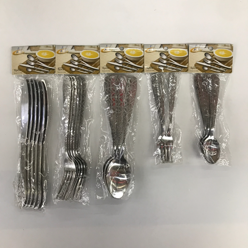 410 Stainless Steel Material Western Tableware Small round Head Series B Solid Color Table Knife Spork Tea Spork Can Be Sold Separately