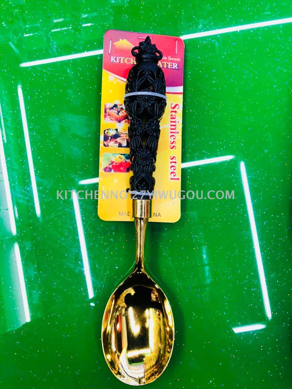 Gold-plated silver-zinc alloy communal tableware dividing spoon shell spoon table knife cake fork salad fork
