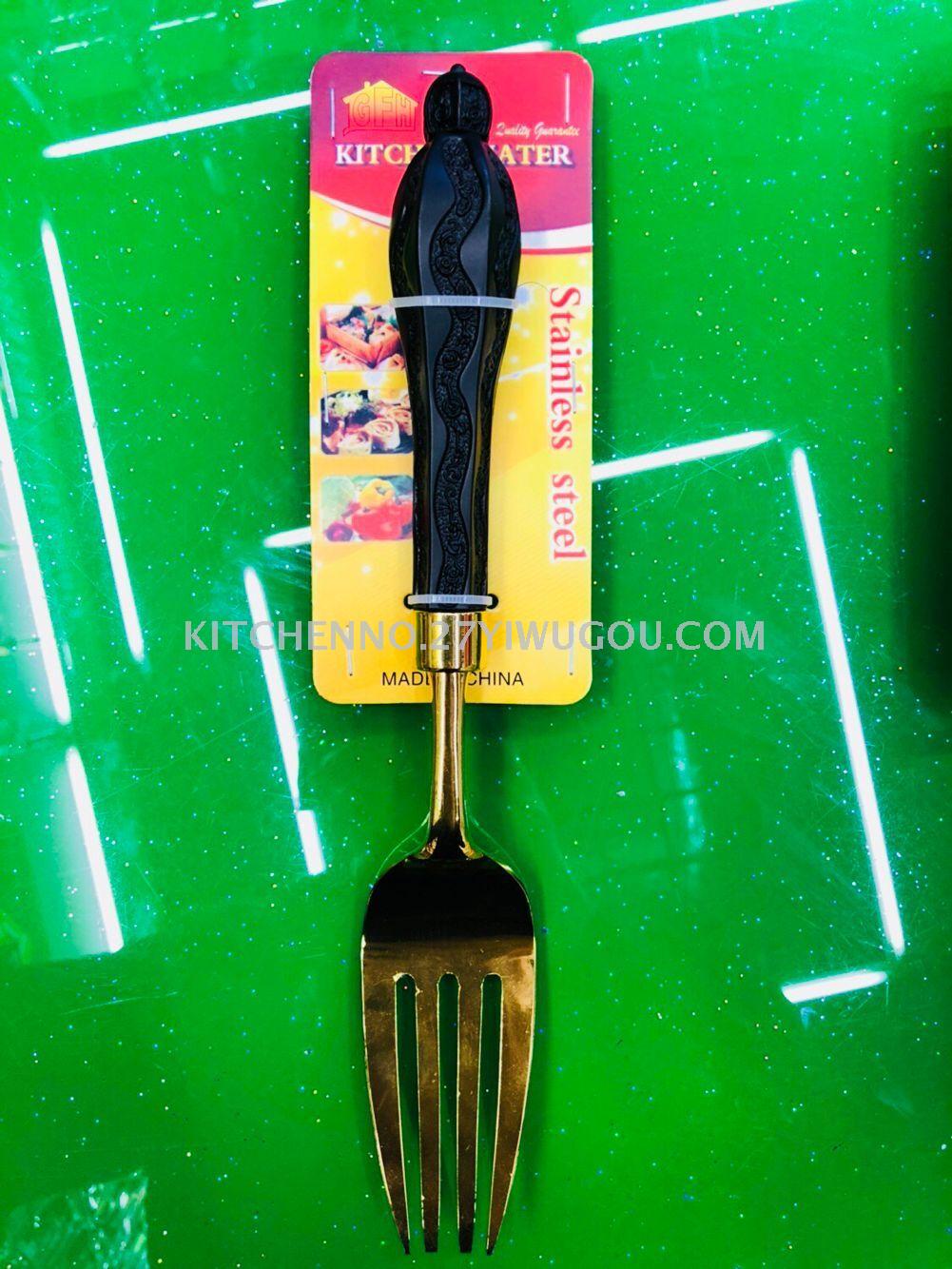 Gold-plated silver-zinc alloy communal tableware dividing spoon shell spoon table knife cake fork salad fork