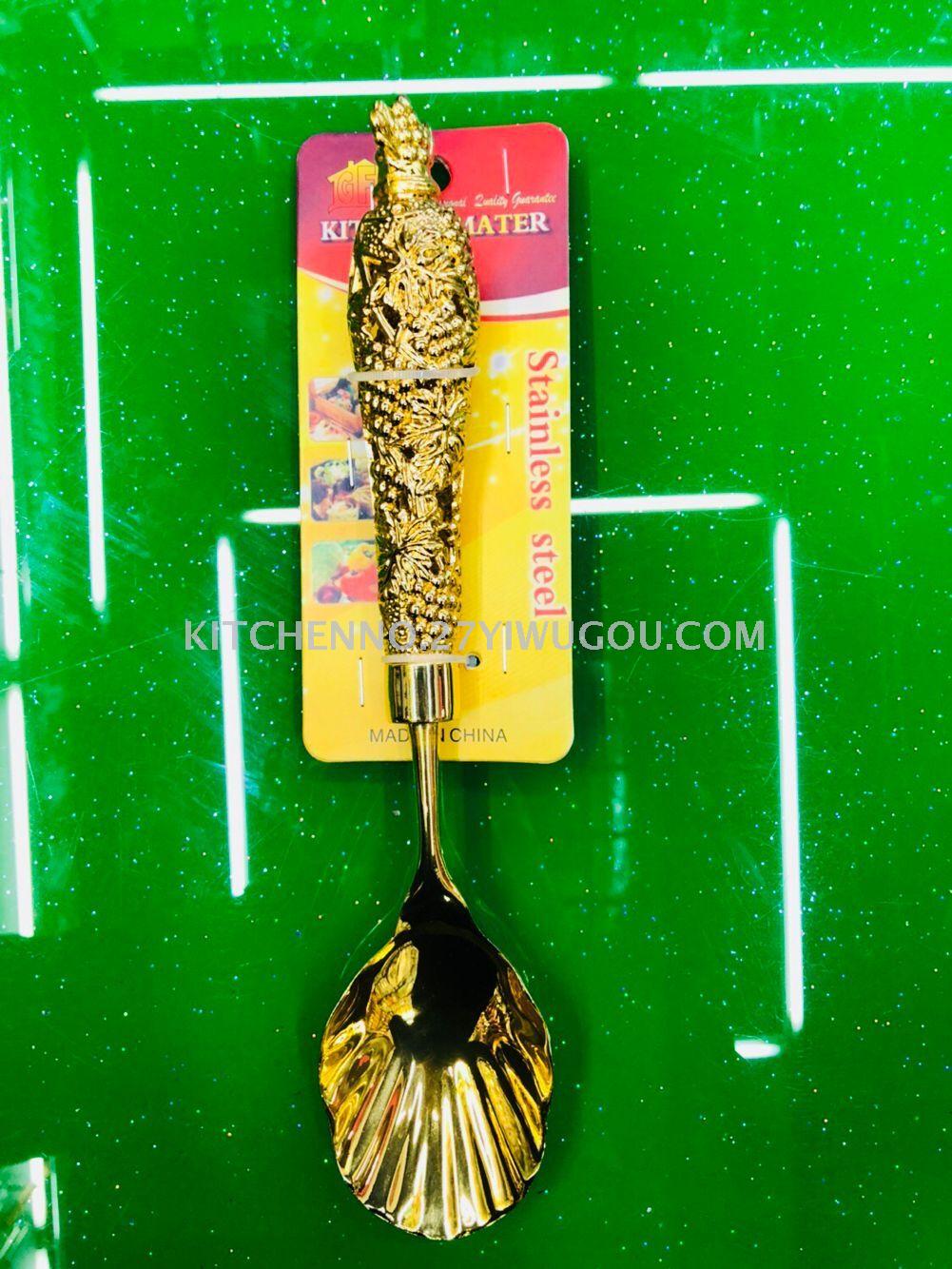 Gold-plated silver-zinc alloy communal tableware dividing spoon shell spoon table knife cake fork salad fork