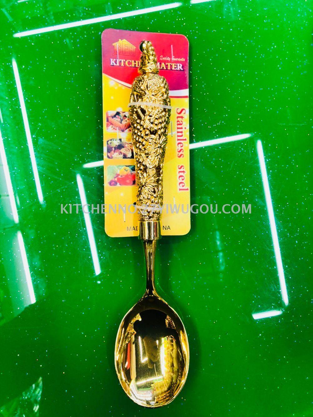 Gold-plated silver-zinc alloy communal tableware dividing spoon shell spoon table knife cake fork salad fork
